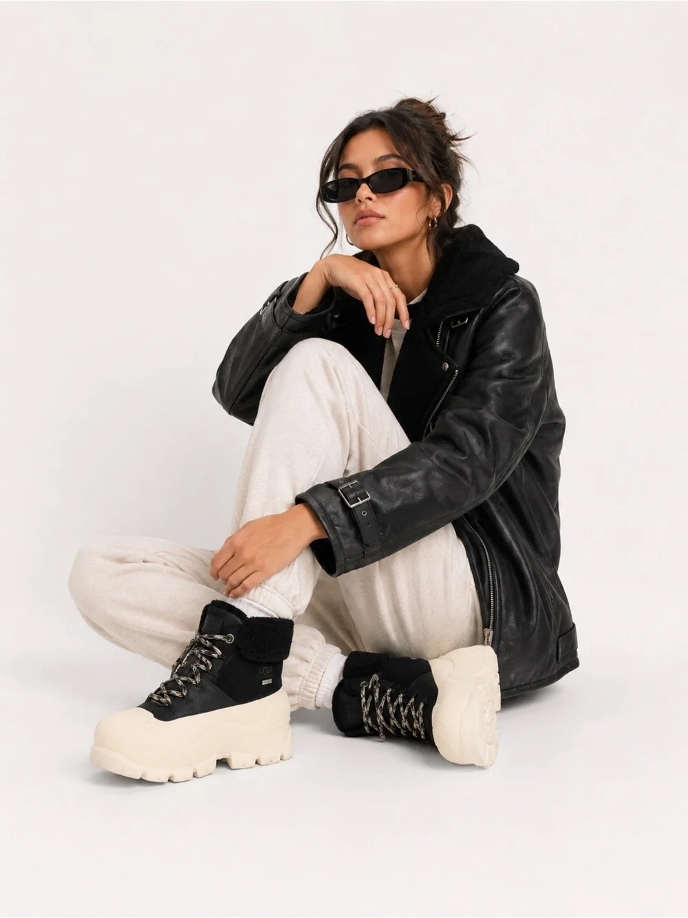 UGG | Adiroam Hiker Boot In Black and White NEW